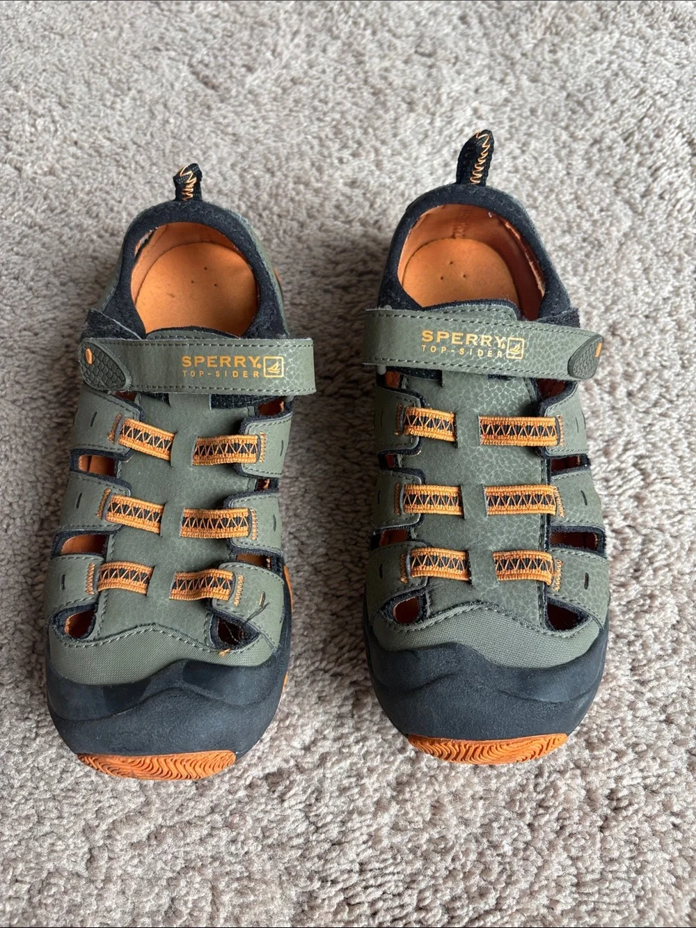 Sperry Kids Olive and Orange Closed-Toe Water Shoes